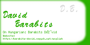 david barabits business card